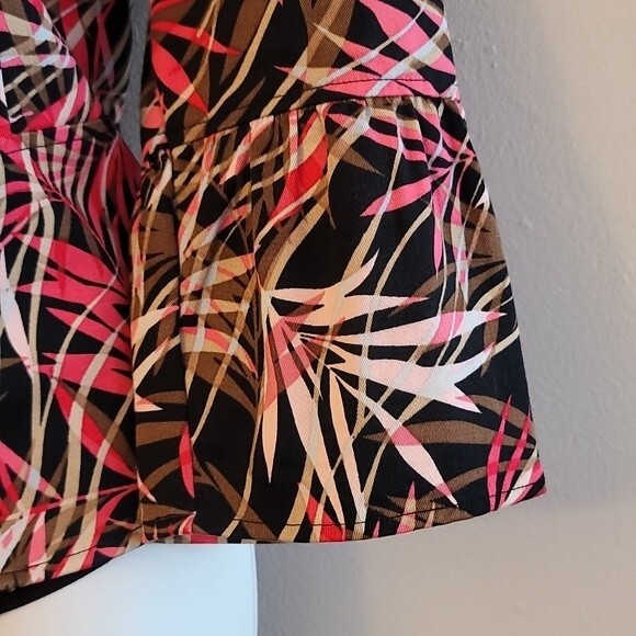 Christopher & Banks | Tropical Palm Leaf Zip Up Blazer Jacket | Size Small - Picture 4 of 6